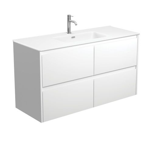 AMATO Satin White - Wall Hung Vanity Unit