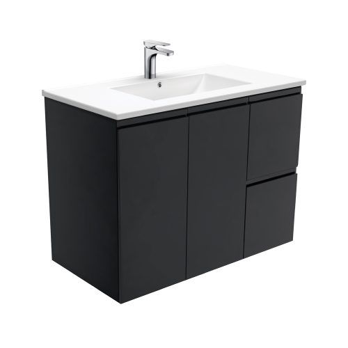 FINGERPULL Satin Black - Wall Hung Vanity