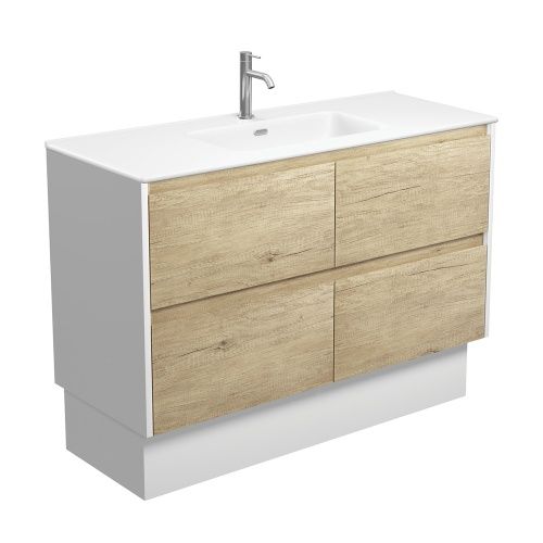 AMATO Scandi Oak With Mixed Side Panels - Vanity On Kickboard