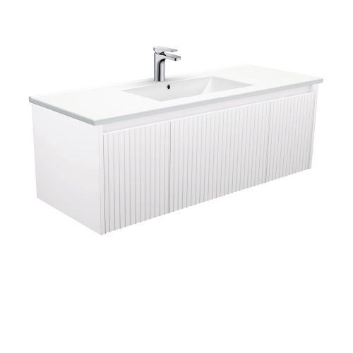 ALINA Satin White Wall Hung Vanity