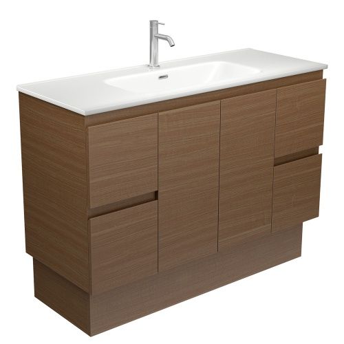 Edge Walnut - Vanity on Kickboard