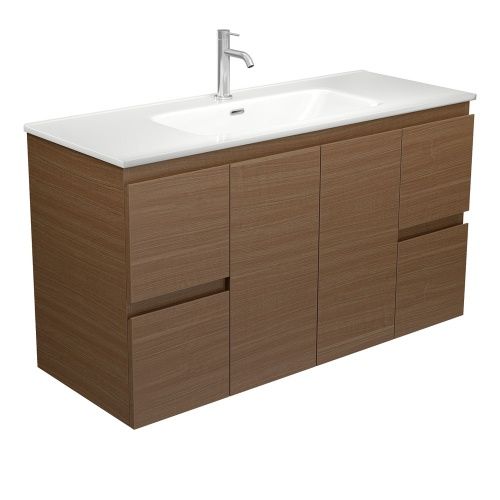 Edge Walnut - Wall Hung Vanity Unit