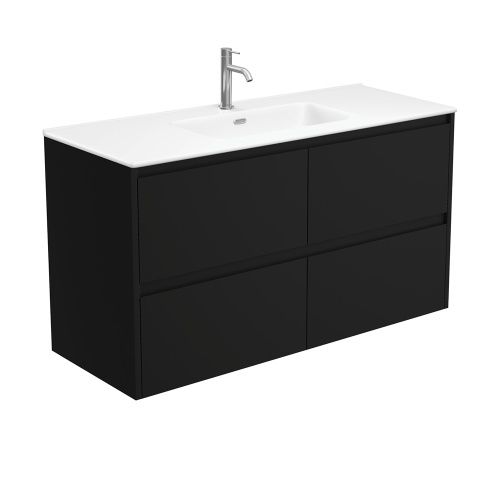 AMATO Satin Black - Wall Hung Vanity