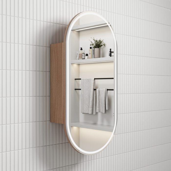 Beau Monde LED 450mm Shaving Cabinet, Colour: Mia, Option: Frameless