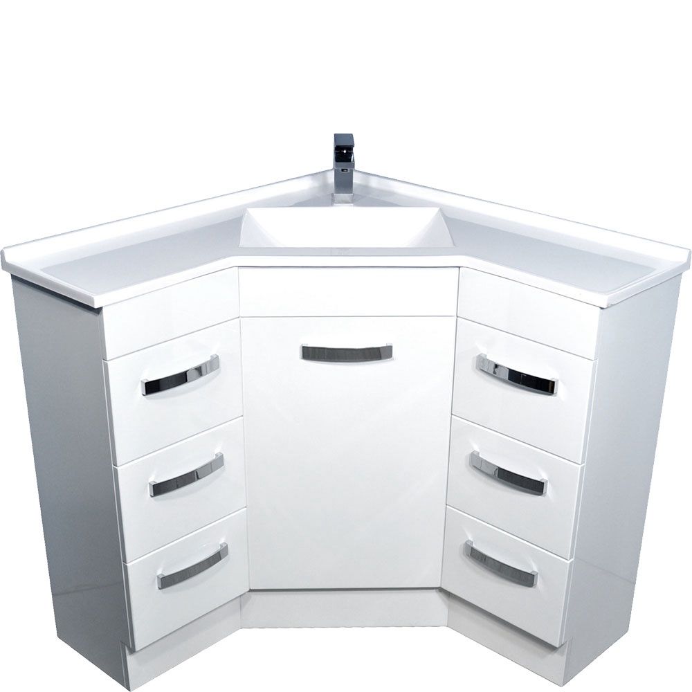 CORNER Vanity, Finish: 1 Taphole, Option: Corner 9090