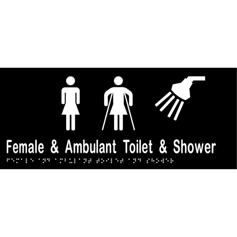 Vinyl Female &amp; Ambulant Toilet &amp; Shower Sign