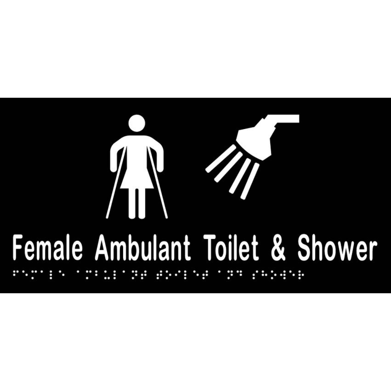 Vinyl Female Ambulant Toilet &amp; Shower Sign