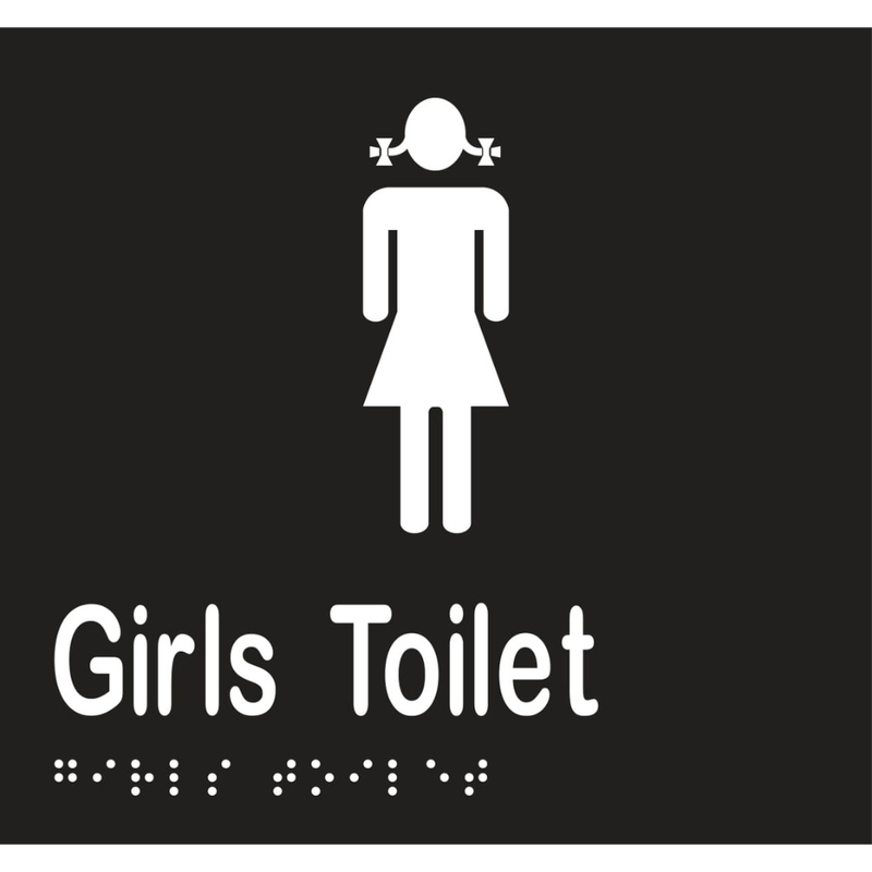 Vinyl Girls Toilet Braille Sign