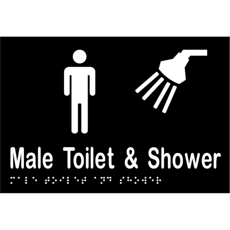 Vinyl Male Toilet &amp; Shower Braille Sign