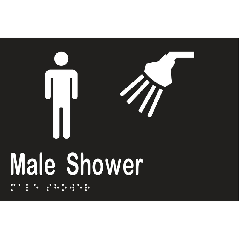 Vinyl Male Shower Braille Sign