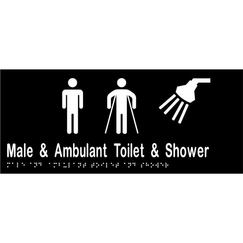 Vinyl Male &amp; Ambulant Toilet &amp; Shower Sign
