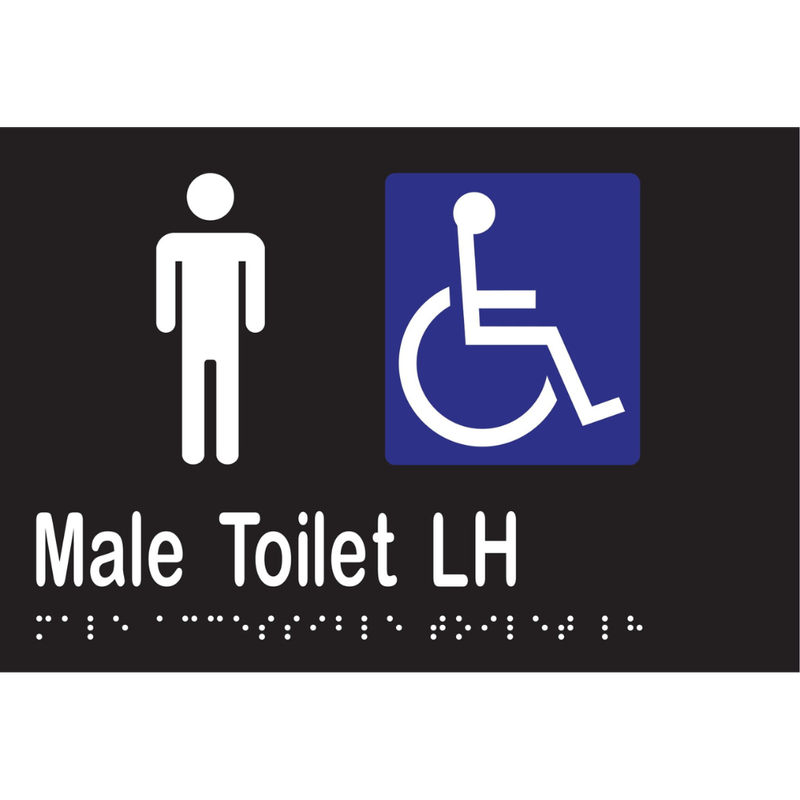 Vinyl Male Acc Toilet LH Braille Sign