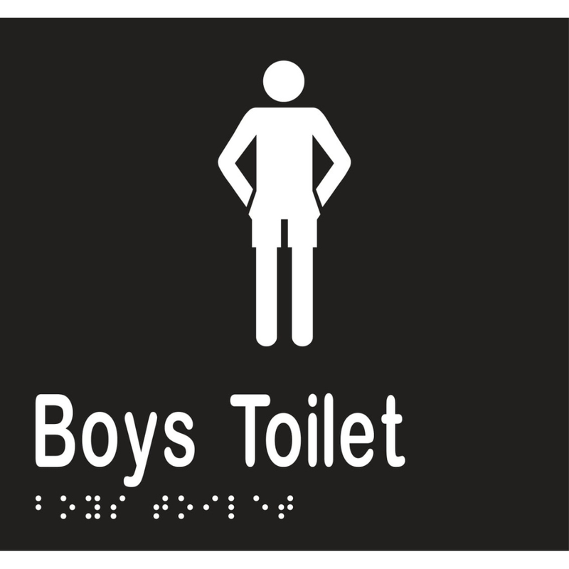 Vinyl Boys Toilet Braille Sign