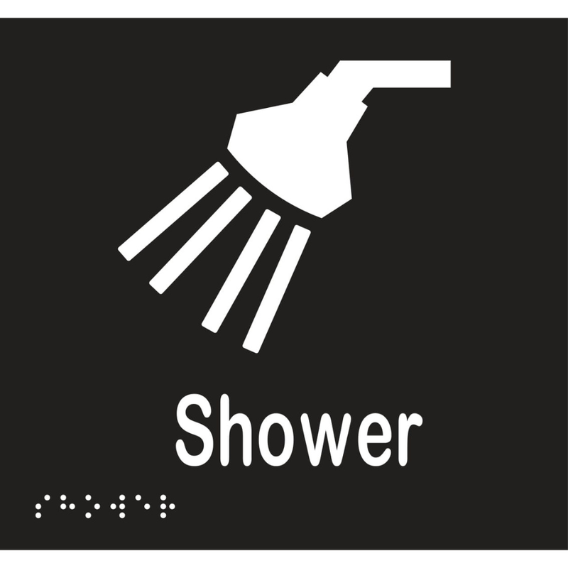 Vinyl Shower Braille Sign