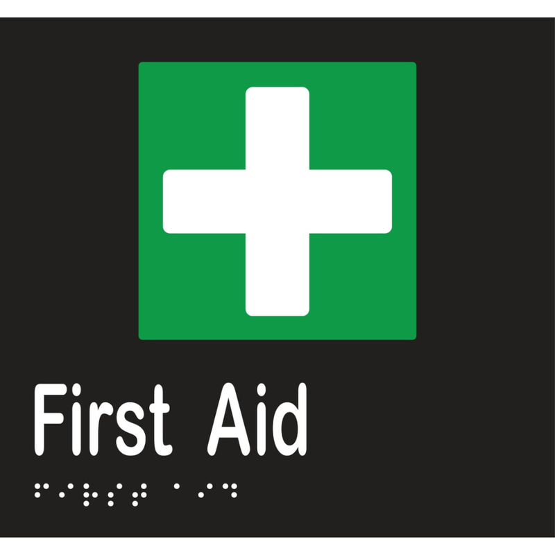 Vinyl First Aid Braille Sign