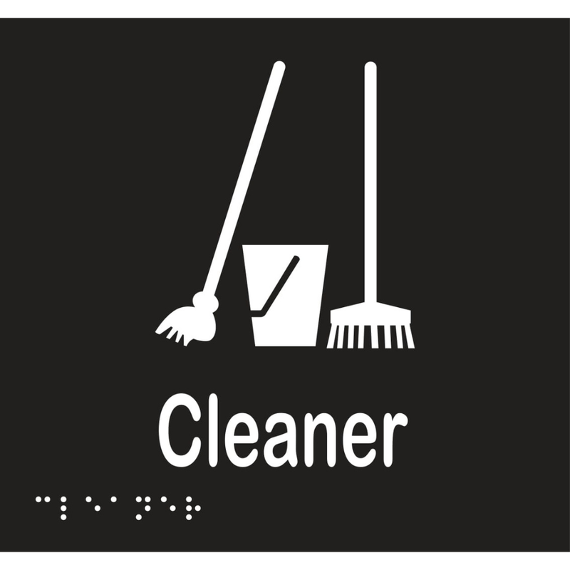 Vinyl Cleaner Braille Sign