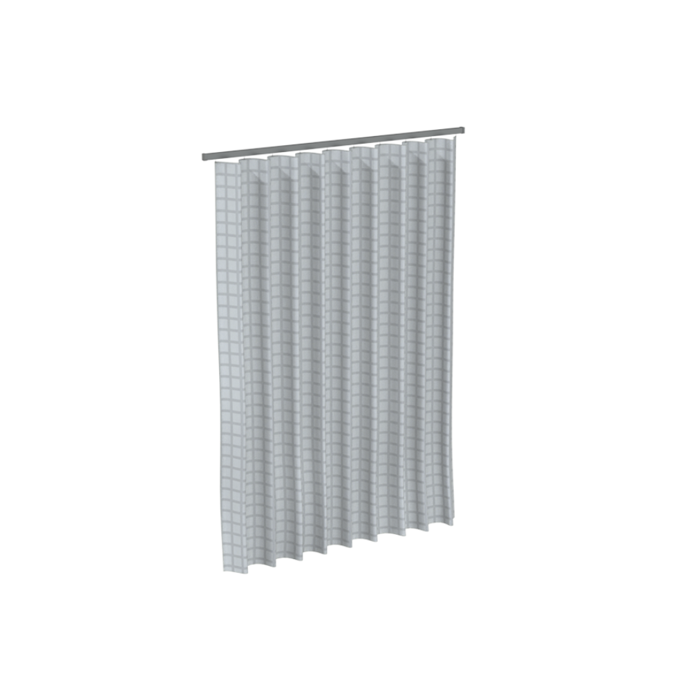 Shower Curtain, Finish: White Box Stripe, Size: 1500x1800