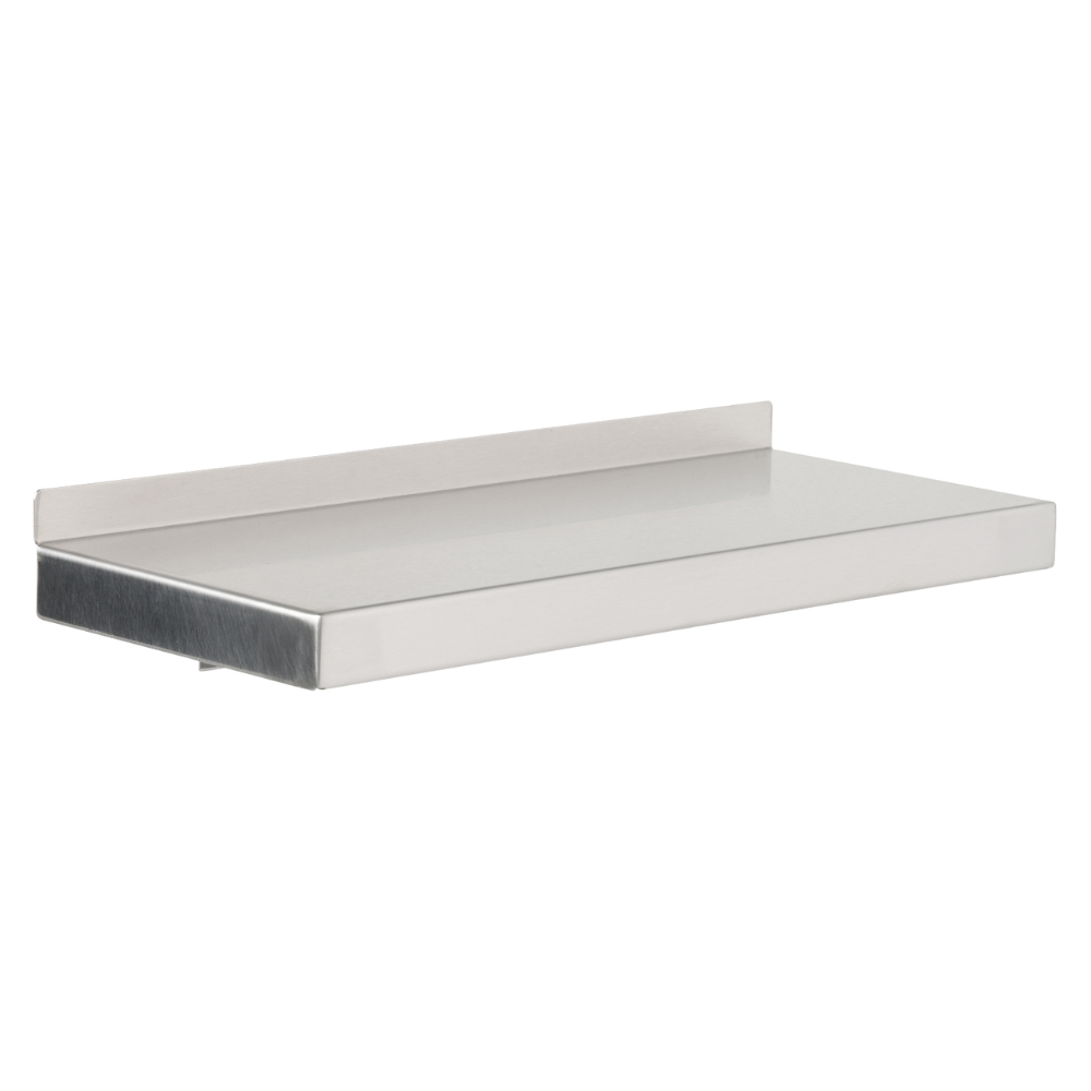 Utility Shelf c/w Wall Return, Finish: Satin Stainless Steel, Size: 300mm