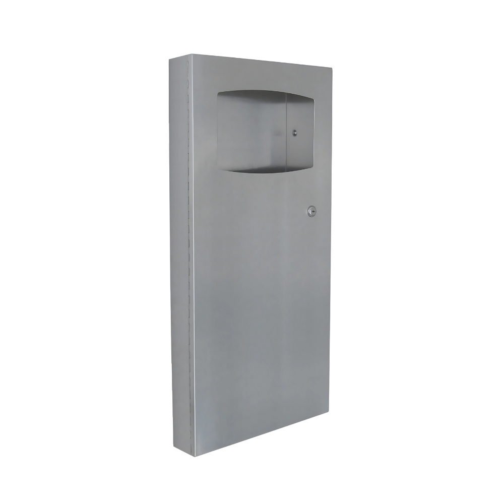 Waste Receptacle Surface Mounted, Finish: Satin Stainless Steel, Option: 9L