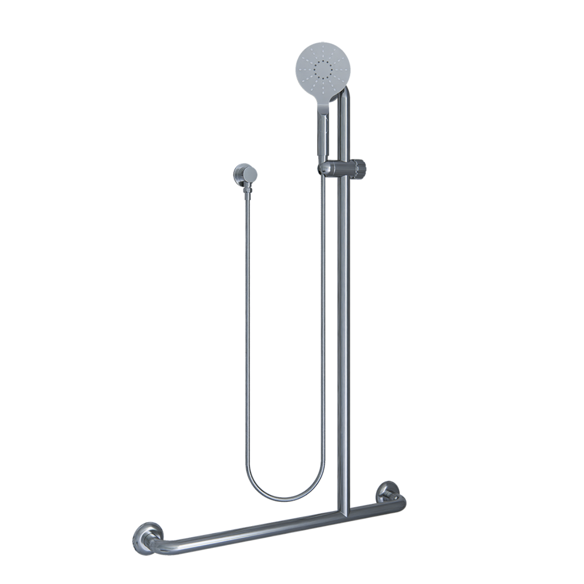 Offset Flush RH Mount Shower Grab Rail Kit, Finish: Stainless Steel