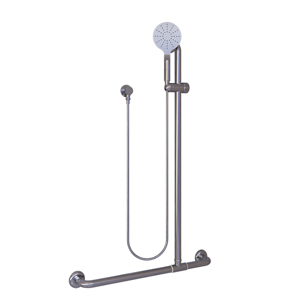 Offset Flush Universal Mount Shower Grab Rail Kit, Finish: Stainless Steel