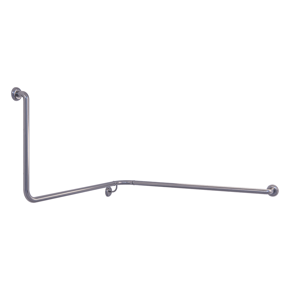 Accessible Wrap Around Right Hand 90° Grab Rail, Modular, Concealed Fix, Finish: Stainless Steel, Option: Right-Hand