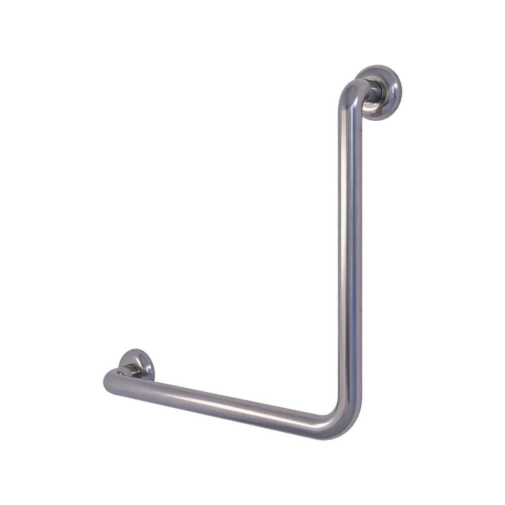 Ambulant Left Hand or Right Hand 90° Grab Rail, Concealed Fix, Finish: Stainless Steel