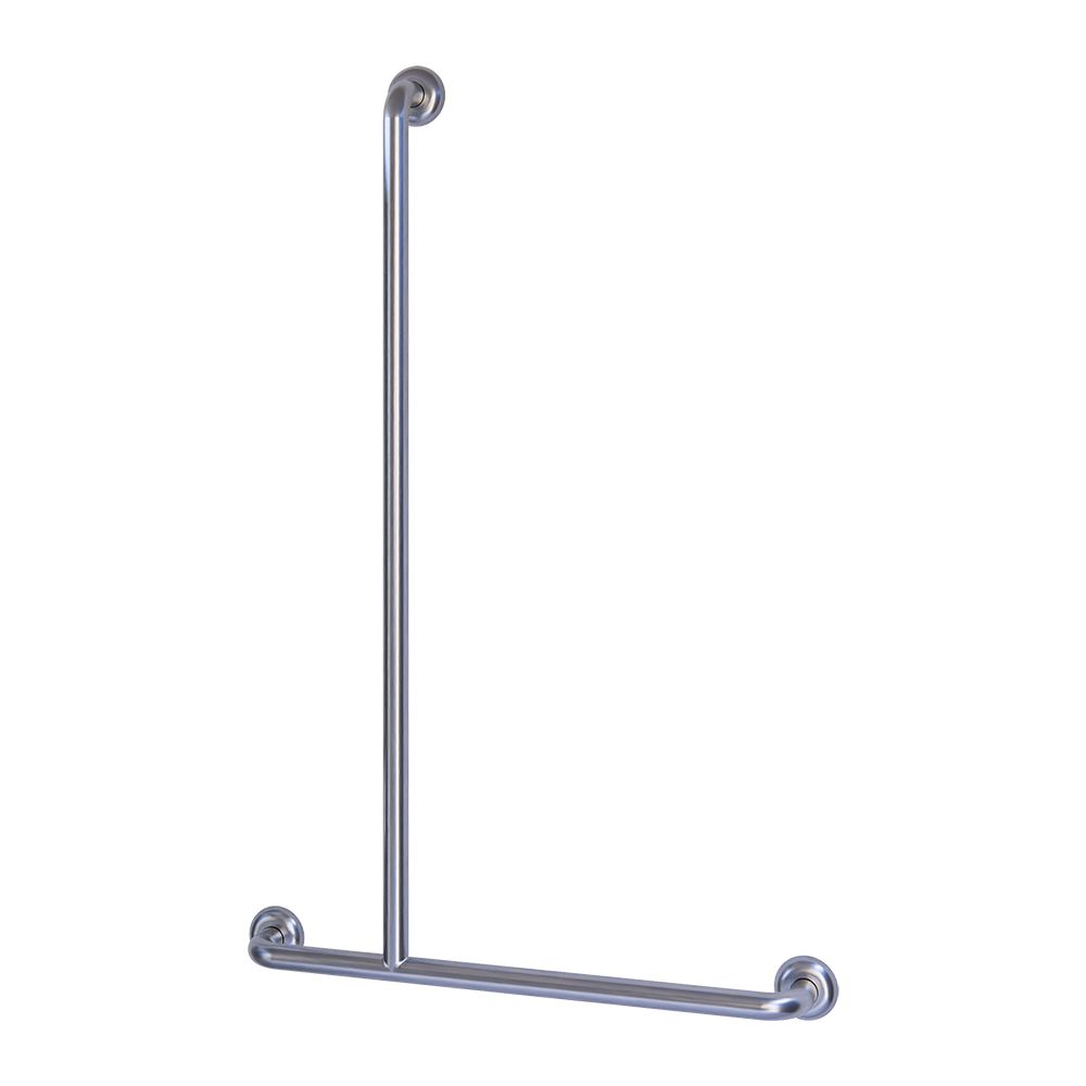 Accessible Shower Inverted “T” Grab Rail, Concealed Fix, Finish: Stainless Steel, Option: Left-Hand