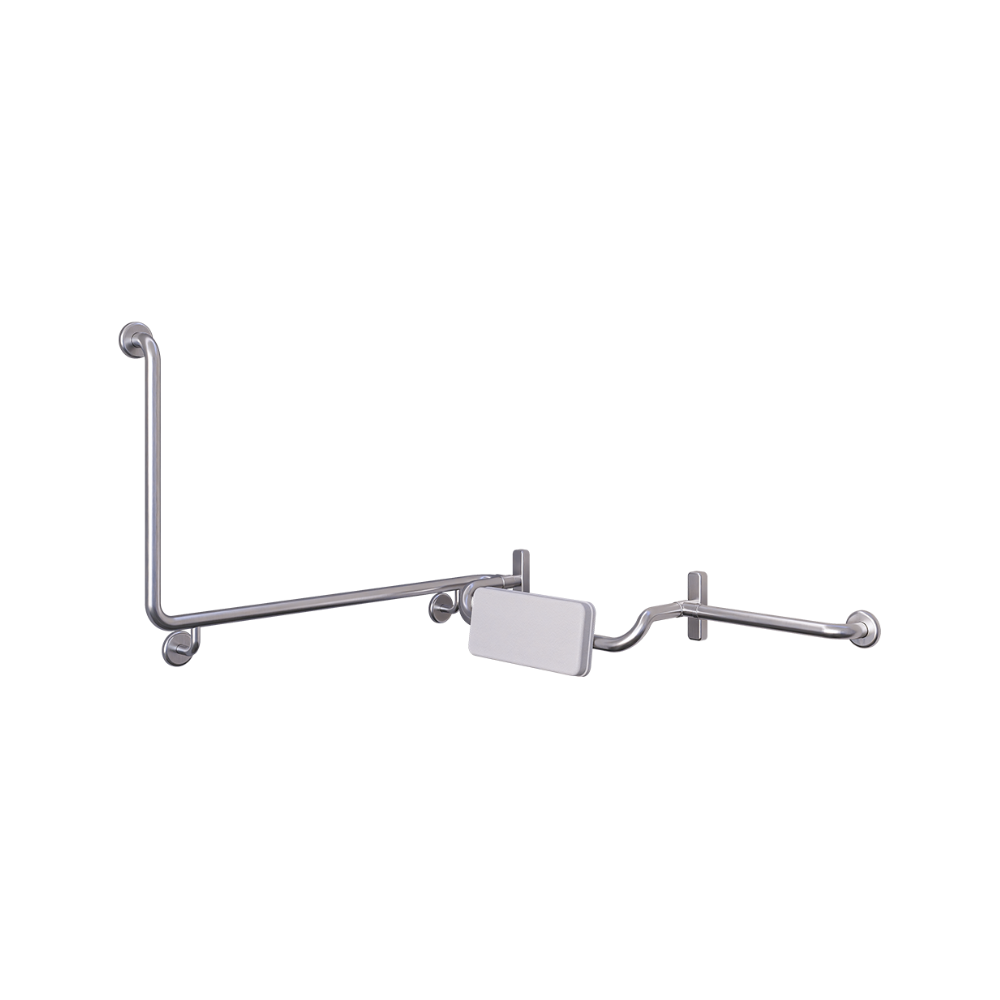 Running Rail Rests Accessible 90° Grab Rail and Back Rest Set with Back Rest