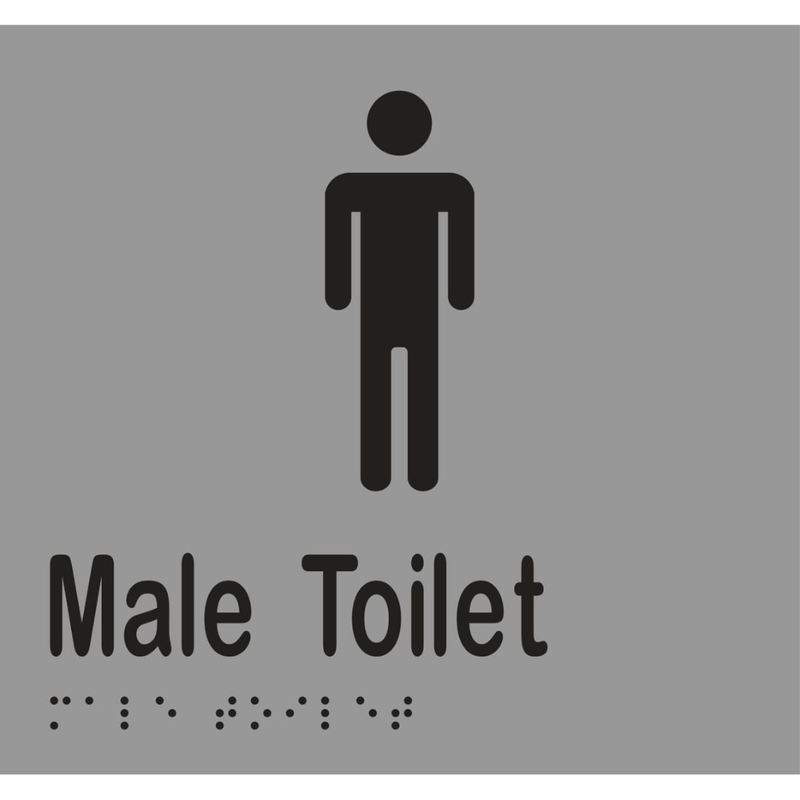 Male Toilet Braille Sign in Stainless Steel - MLS16242_SS