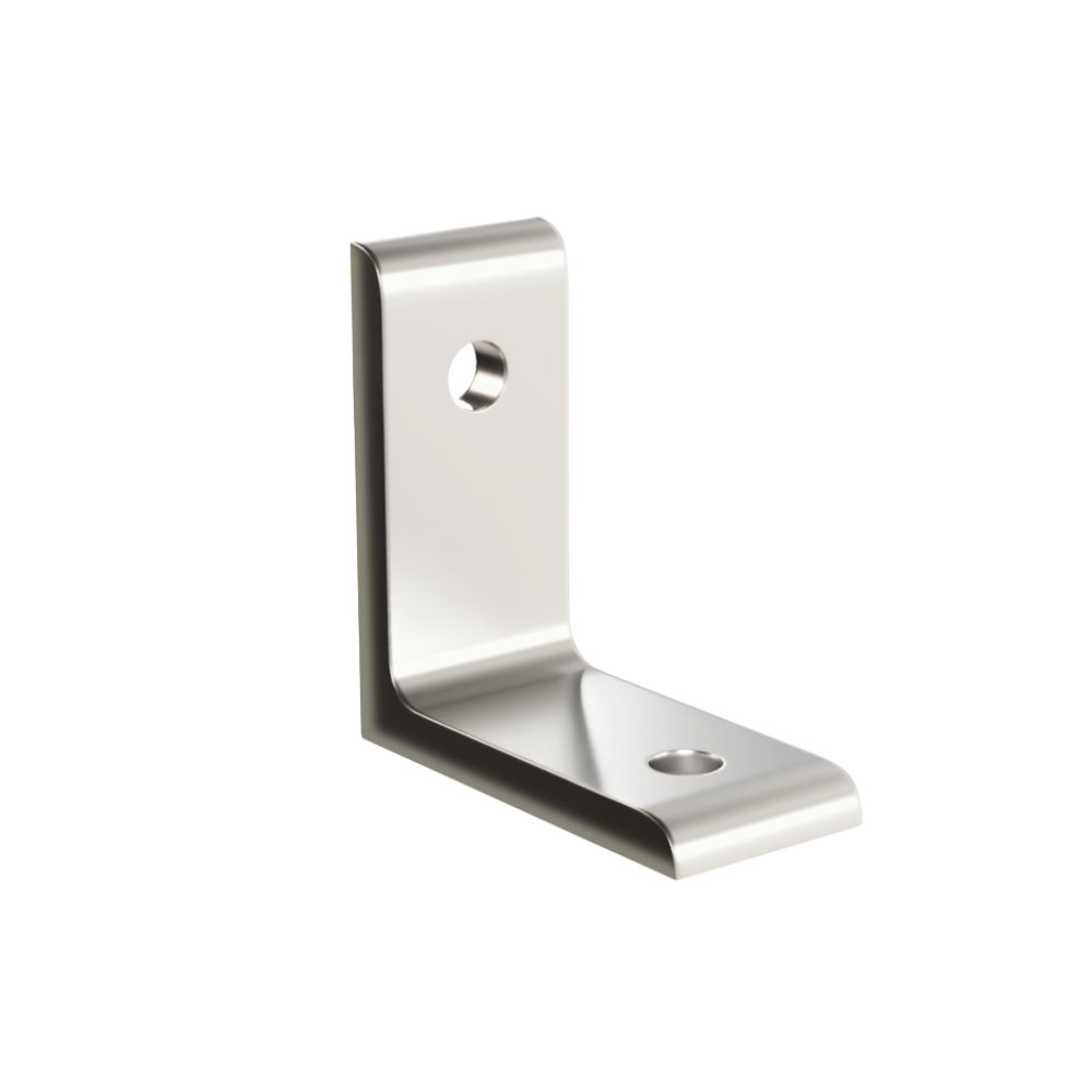 121 Aluminum Angle Bracket, Finish: Anodised Aluminium, Option: 6mm thick bracket with 6mmØ countersunk hole