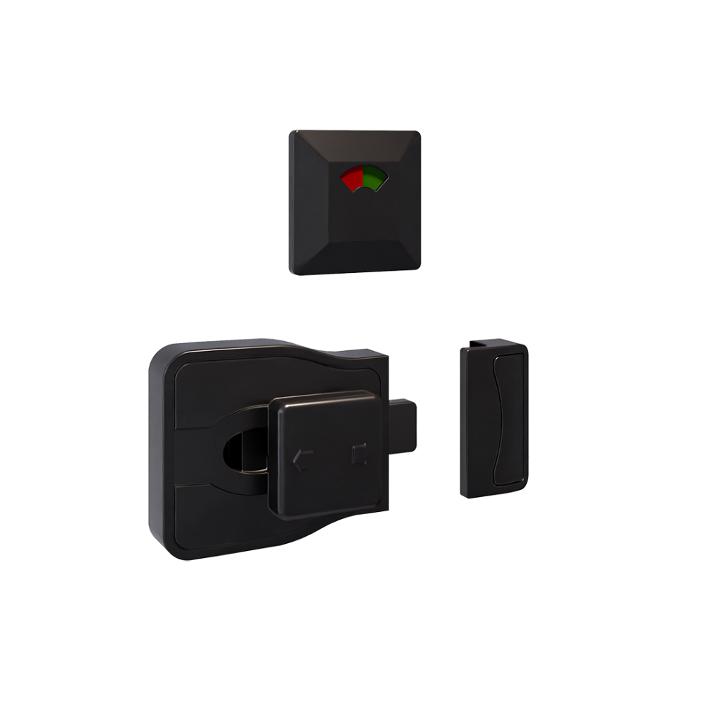 Moda Series Slide Lock and Indicator Set, Finish: Designer Black