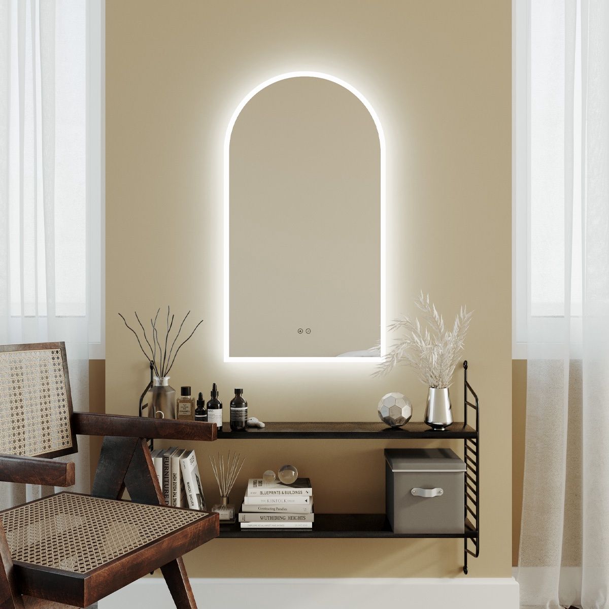 Arch LED Mirror, Finish: Frameless