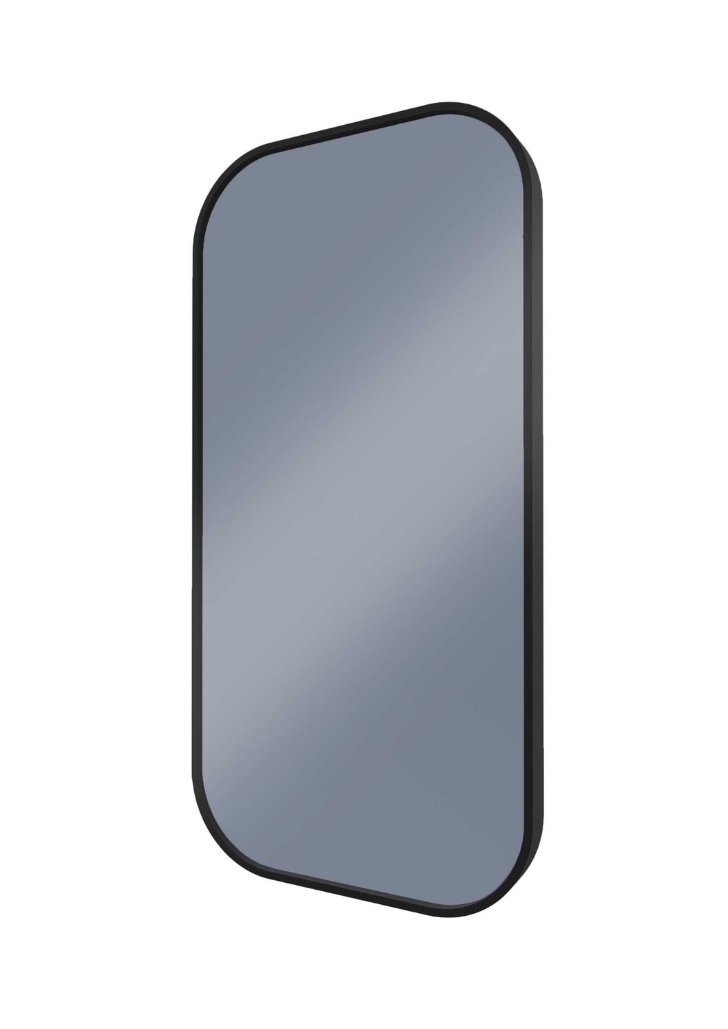 Modern Soft Rectangle: Round Rectangle Wall Mirror with Portable Magnifier, Finish: Manhattan Black, Size: 450mm x 900mm