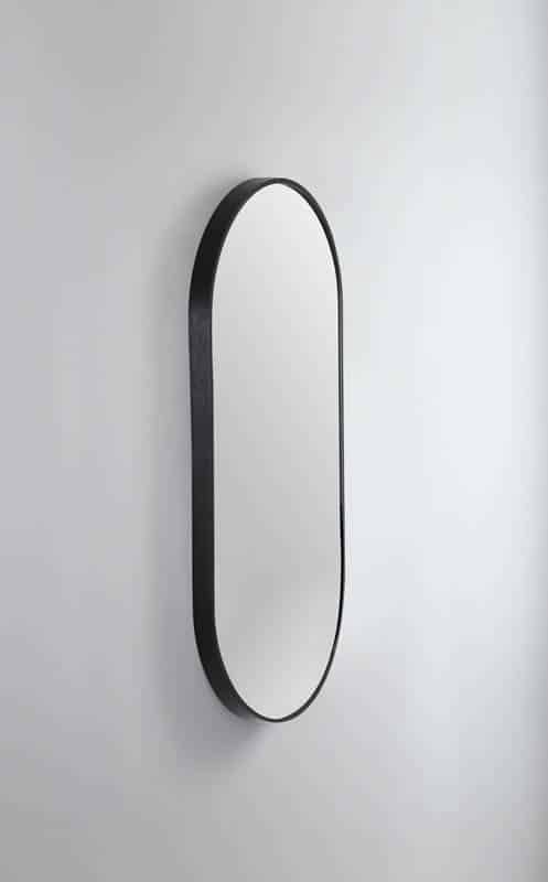 Modern Oblong Mirror, Finish: Manhattan Black, Size: 460mm x 910mm