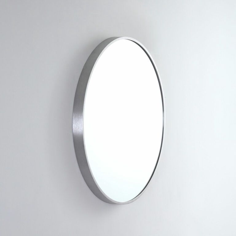 Modern Round Mirror, Finish: Manhattan Black, Size: 610mm x 610mm