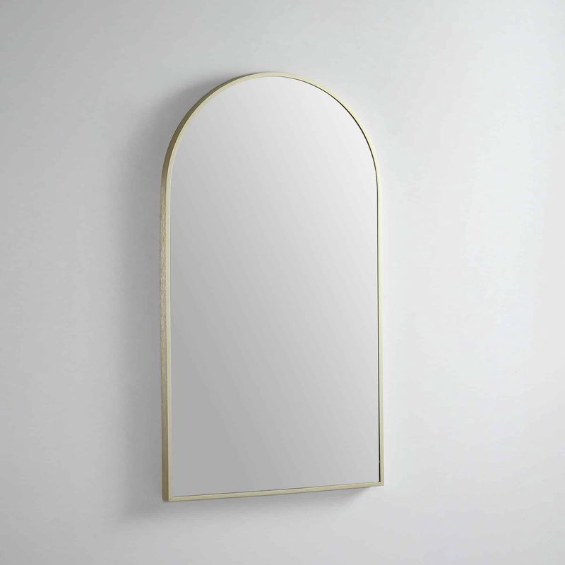 Modern Arch Wall Mirror with Portable Magnifier