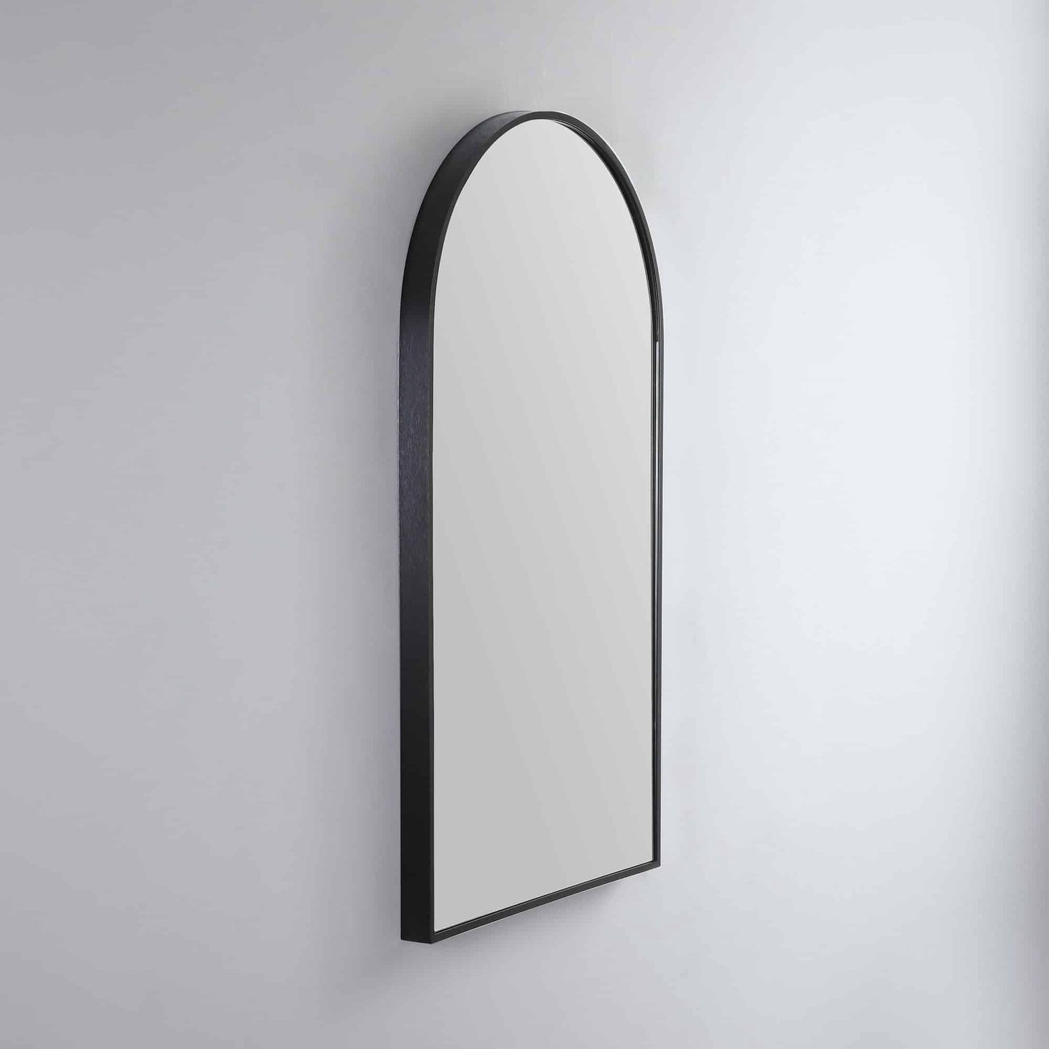 Modern Arch Wall Mirror with Portable Magnifier, Finish: Manhattan Black, Size: 510mm x 910mm