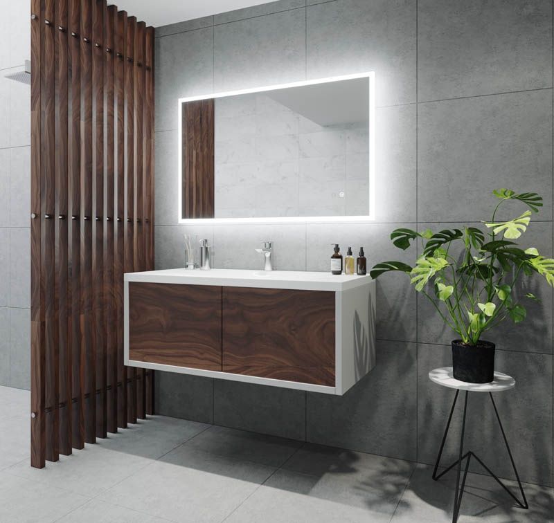 Kara LED Mirror with Bluetooth Speakers, Size: 900mm x 600mm