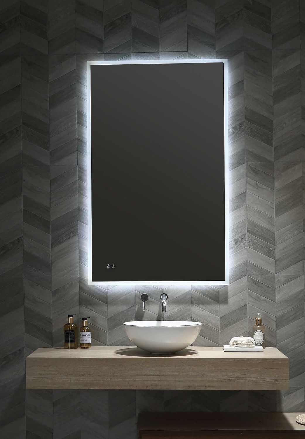 Kara LED Mirror with Demiser &amp; Portable Magnifier, Size: 900mm x 600mm