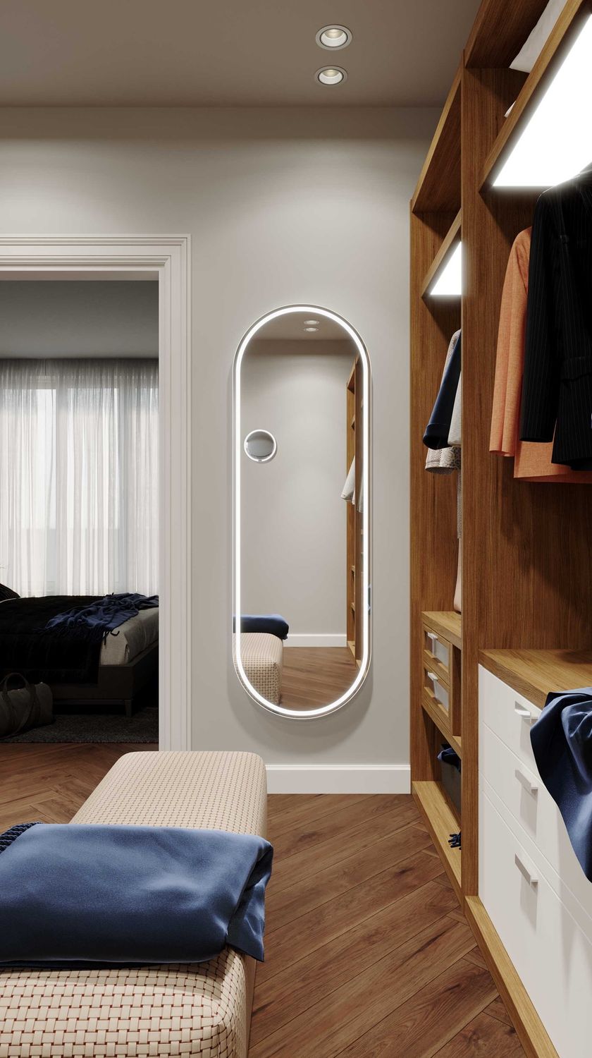 Great Great Gatsby Full-Length LED Mirror, Finish: Milano White, Size: 600mm x 1800mm