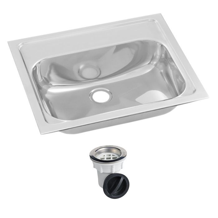 Inset Stainless Steel Hand Basin Kit, Option: No Tap Hole