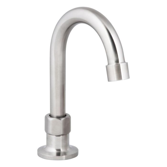 Stainless Steel Single Hob Mount (No Stops) with Gooseneck Spout