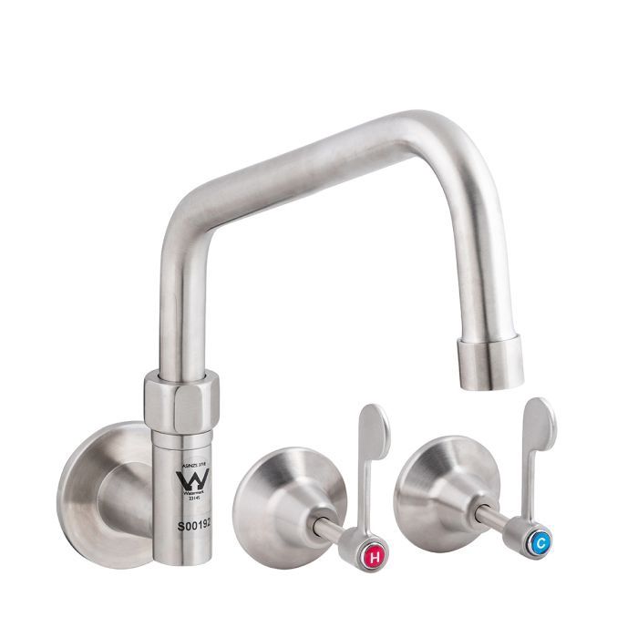 Wall Elbow and Lever Handle Wall Top Assemblies, Option: with 6&quot; Spout