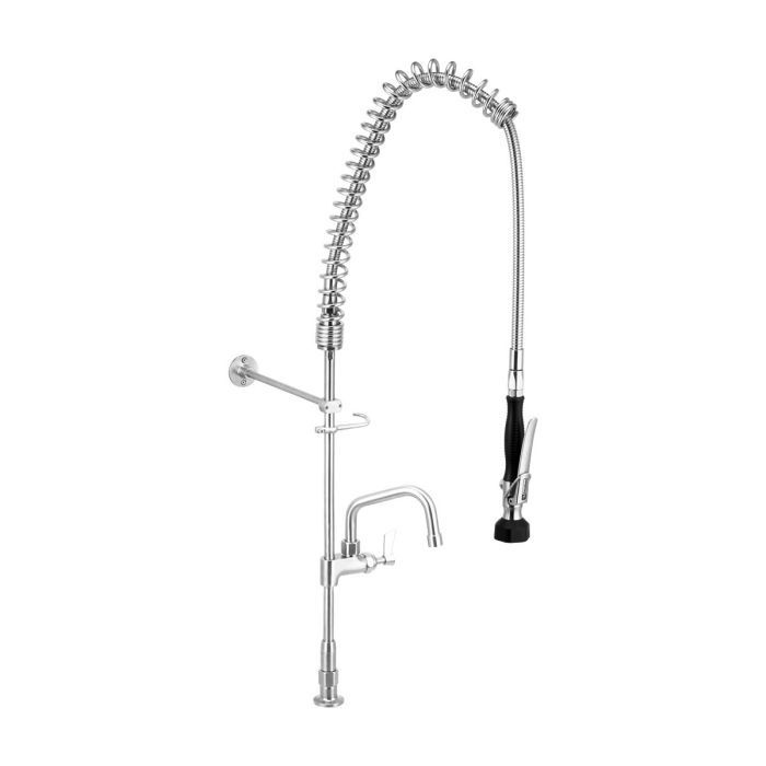 Stainless Steel Hob Mount Pre Rinse Unit With 6&quot; Pot Filler - No Stops