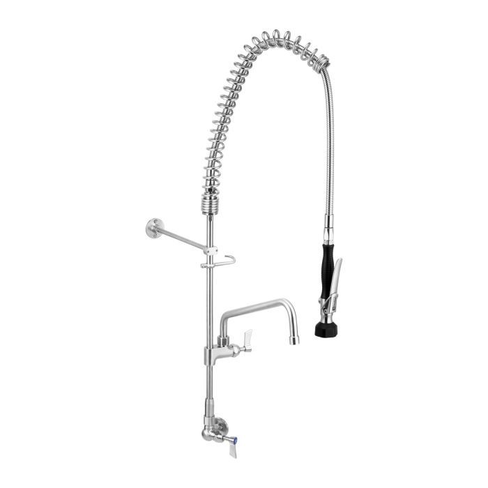 Stainless Steel Single Wall Mount Pre-Rinse with 12&quot; Pot Filler