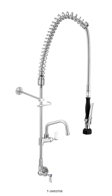 Stainless Steel Single Wall Mount Pre-Rinse with 6&quot; Pot Filler