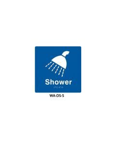 Plastic Door Sign With Braille for Shower, Finish: Blue