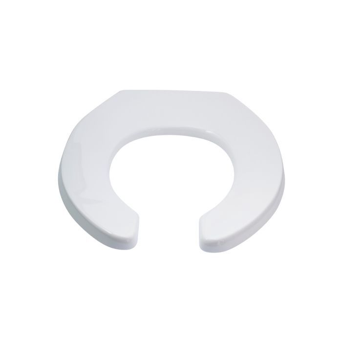 Anti Vandal Single Flap Toilet Seat, Finish: White, Option: Open Front