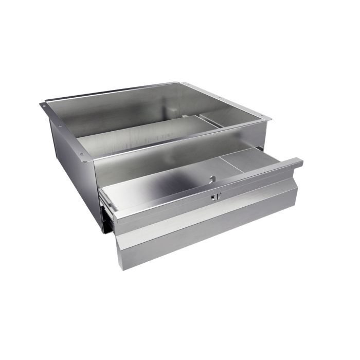 Compact Height Stainless Steel Drawer With Lock